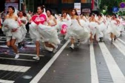 Running of the Brides on Valentines Day in China.
