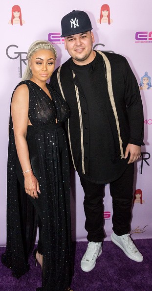 Rob Kardashian and Blac Chyna arrive at her Blac Chyna Birthday Celebration And Unveiling Of Her 'Chymoji' Emoji Collection at the Hard Rock Cafe on May 10, 2016 in Hollywood, California