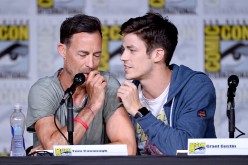Actors Tom Cavanagh (L) and Grant Gustin attends the 'The Flash' Special Video Presentation and Q&A during Comic-Con International 2016 at San Diego Convention Center on July 23, 2016 in San Diego, California.