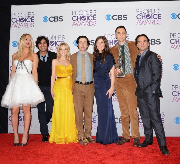 'The Big Bang Theory' stars Kaley Cuoco, Kunal Nayyar, Melissa Rauch, Simon Helberg, Mayim Bialik, Jim Parsons and Johnny Galecki attend the 39th Annual People's Choice Awards. 