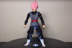 'Dragon Ball Super' toy figure of Black Goku on top a rotating stand.