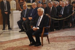 Greece President Prokopis Pavlopoulos attends a church service in honor of Saint Dionysius Aeropageitis, the patron Saint of the city of Athens.