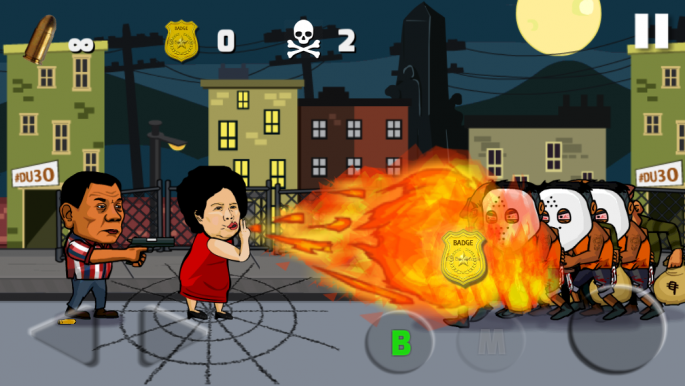 Duterte shooting game available in Google Play Store.