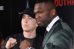 Marshall Bruce Mathers III, who is professionally known as Eminem, and Curtis James Jackson III, who is professionally known as 50 Cent, attend the 'Southpaw' New York Premiere at AMC Loews Lincoln Square on July 20, 2015 in New York City. 
