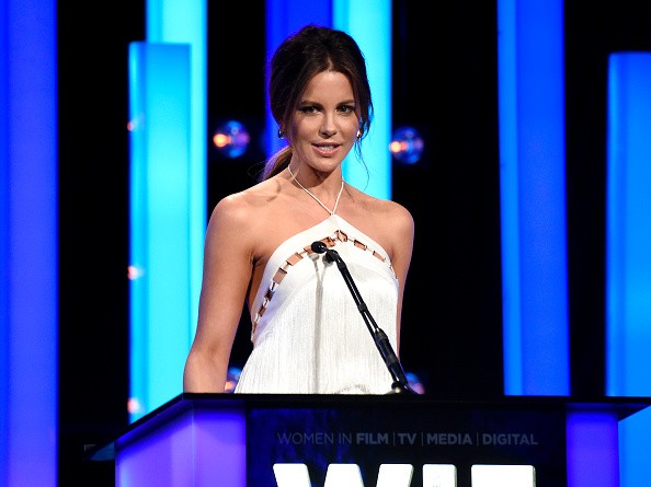 Actress Kate Beckinsale speaks onstage at the Women In Film 2016 Crystal + Lucy Awards Presented by Max Mara and BMW at The Beverly Hilton on June 15, 2016 in Beverly Hills, California. 