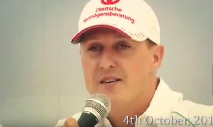 Legendary F1 racer Michael Schumacher announcing his retirement. 