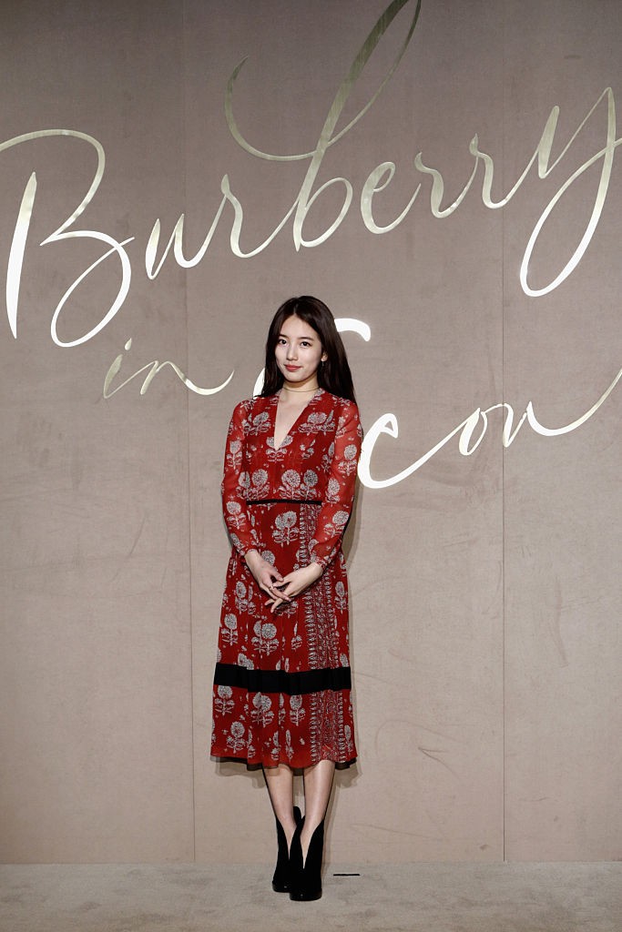 Singer Suzy from Miss A attends the Burberry Seoul Flagship Store Opening Event on October 15, 2015 in Seoul, South Korea.