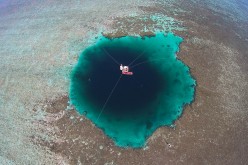 Marine experts explore the Sansha Yongle Blue Hole, also called the 
