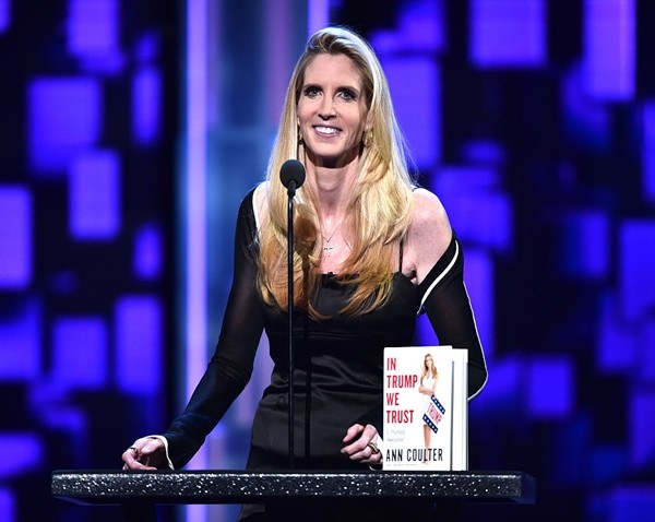 'In Trump We Trust' author Ann Coulter speaks onstage at 'The Comedy Central Roast of Rob Lowe' at Sony Studios on August 27, 2016 in Los Angeles, California. 