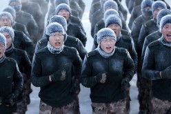 Young Chinese soldiers in training.     