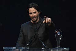 Keanu Reeves accepts the Vanguard Award during the CinemaCon Big Screen Achievement Awards held on April 14, 2016 in Las Vegas, Nevada.