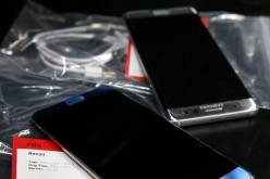 Several Samsung Galaxy Note 7's lay on a counter in plastic bags after they were returned to a Best Buy on September 15, 2016 in Orem, Utah.
