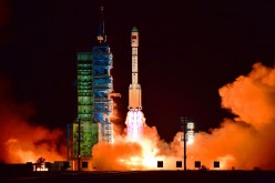 A Long March-2F rocket lifts off, carrying the Tiangong-2 space lab from the Jiuquan Satellite Launch Center in the Gobi Desert on Sept. 15.