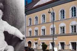 The baby, Adolf Hitler, and the house in Austria where he was born in 1899.  