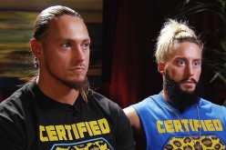 Enzo Amore and Big Cass reacts to a question during an interview on Monday Night Raw.