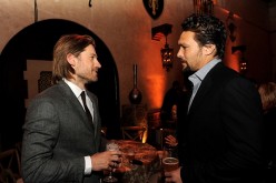 Nikolaj Coster-Waldau and Jason Momoa pose at the after party for the premiere of HBO's 'Game Of Thrones' at the Roosevelt Hotel on March 18, 2013 in Los Angeles, California. 