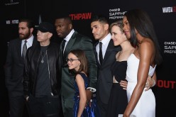 Jake Gyllenhaal, Eminem, 50 Cent, Oona Laurence, Miguel Gomez, Rachel McAdams, and Naomie Harris attend the 'Southpaw' New York Premiere at AMC Loews Lincoln Square on July 20, 2015 in New York City. 