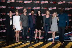  Carrie-Anne Moss, Rachel Taylor, Wil Traval, Eka Darville, Krysten Ritter, Melissa Rosenberg, Erin Moriarty and Mike Colter attend the Netflix Presents The Casts Of Marvel's Daredevil And Marvel's Jessica Jones At New York Comic-Con at Jacob Javits Cente