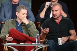 Wentworth Miller and Dominic Purcell speak onstage during the 'Arrow' and 'The Flash' panel as part of The CW 2015 Winter Television Critics Association press tour on Jan. 11, 2015.