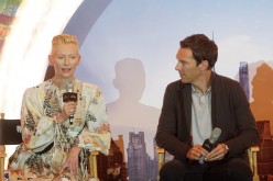 Tilda Swinton and Benedict Cumberbatch appeared at a press conference in Shanghai for 