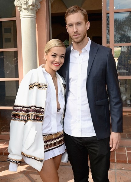 Singer/songwriter Rita Ora and DJ/producer Calvin Harris attend the Roc Nation Pre-GRAMMY Brunch Presented by MAC Viva Glam at Private Residence on January 25, 2014 in Beverly Hills, California. 