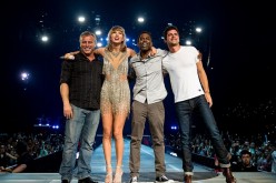 Matt Leblanc, Taylor Swift, Chris Rock and Sean O'Pry perform onstage during Taylor Swift The 1989 World Tour Live In Los Angeles at Staples Center on August 22, 2015 in Los Angeles, California.