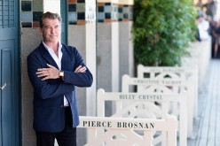 Pierce Brosnan unveils his cabin sign as a tribute for his career along the promenade des planches during the 40th Deauville American film festival on September 12, 2014 in Deauville, France. (Photo by Pascal Le Segretain/Getty Images)