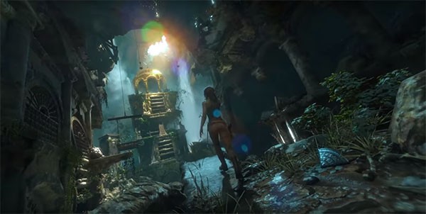 "Rise of the Tomb Raider" protagonist Lara Croft enters an old tomb to search for clues.