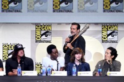 Norman Reedus, Danai Gurira, Jeffrey Dean Morgan, Chandler Riggs, and Steven Yeun attend AMC's 'The Walking Dead' panel during Comic-Con International 2016 at San Diego Convention Center in San Diego, California. 