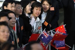 Members of the Chinese community join the APEC welcome ceremony in 2007.