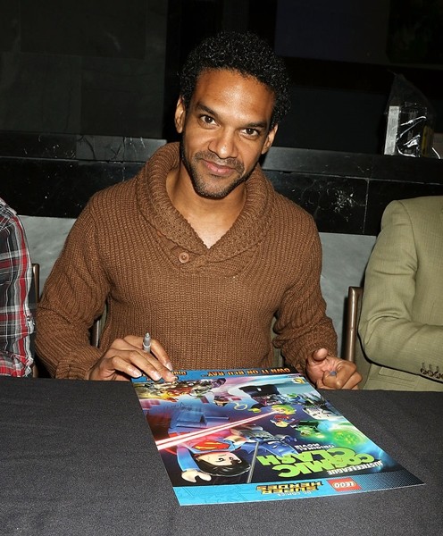 Khary Payton signs posters at Lego DC Comics Super Heroes: Justice League: Cosmic Clash at The Paley Center for Media on February 27, 2016 in New York City. 
