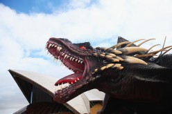 A model of one of Daenerys' dragons is seen at photo call to launch 