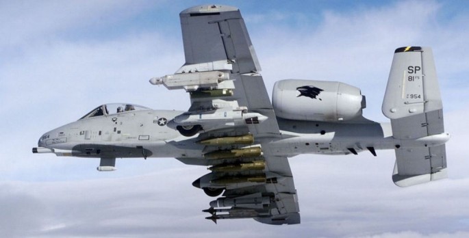 A-10 overloaded with weapons.     
