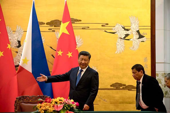 Philippine President Rodrigo Duterte and President Xi Jinping meet in China.