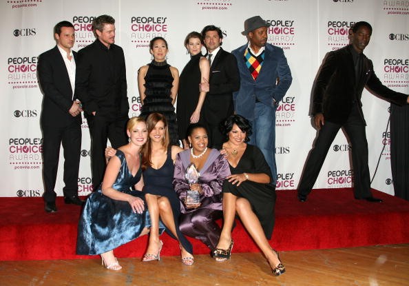  Cast members from 'Grey?s Anatomy', winners of the 'Favorite TV Drama' award pose in the press room during the 33rd Annual People's Choice Awards held at the Shrine Auditorium on January 9, 2007 in Los Angeles, California. 