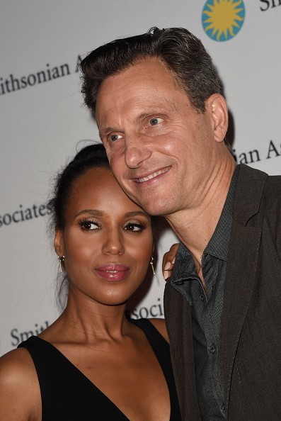 'Scandal' stars Kerry Washington and Tony Goldwyn pose on the red carpet during the 'Scandal-ous!' event hosted by the Smithsonian Associates at the University of the District of Columbia.