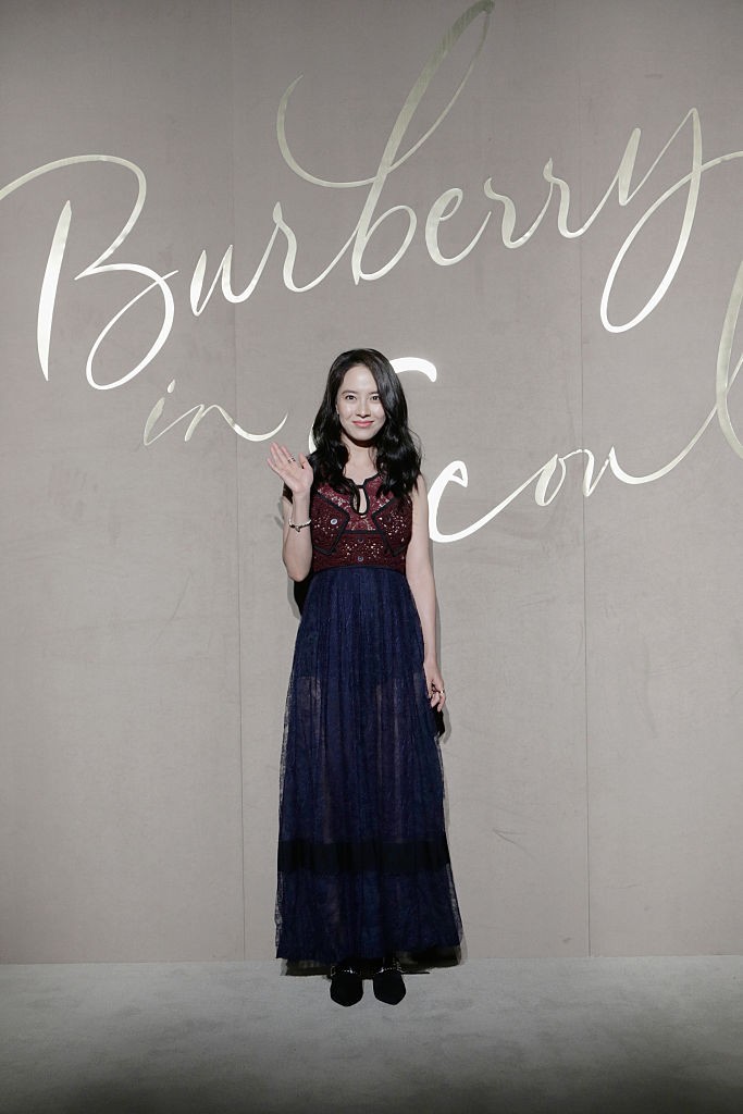 Actress Song Ji Hyo attends the Burberry Seoul Flagship Store Opening Event on October 15, 2015 in Seoul, South Korea. 