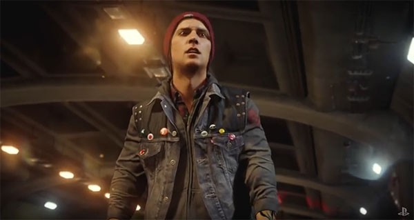 "Infamous: Second Son" main protagonist Delsin Rowe looks around to help some survivors.