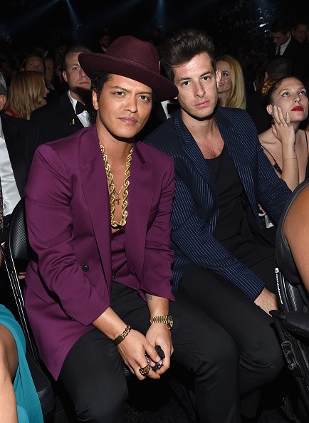 Musicians Bruno Mars (L) and Mark Ronson attend The 58th GRAMMY Awards at Staples Center on February 15, 2016 in Los Angeles, California.   