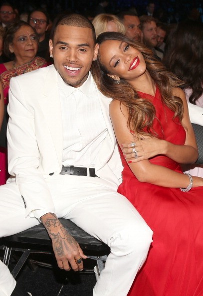  Singers Chris Brown (L) and Rihanna attend the 55th Annual GRAMMY Awards at STAPLES Center on February 10, 2013 in Los Angeles, California. 