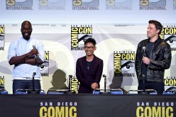 Directors Rick Famuyiwa, James Wan and actor Ben Afflreck attend the Warner Bros. Presentation during Comic-Con International 2016.