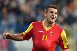 Montenegro striker Fatos Beciraj.