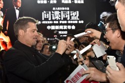 Brad Pitt attends the red carpet for the Paramount Pictures title 'Allied' on November 14, 2016 at Shanghai Postal Museum in Shanghai, China.