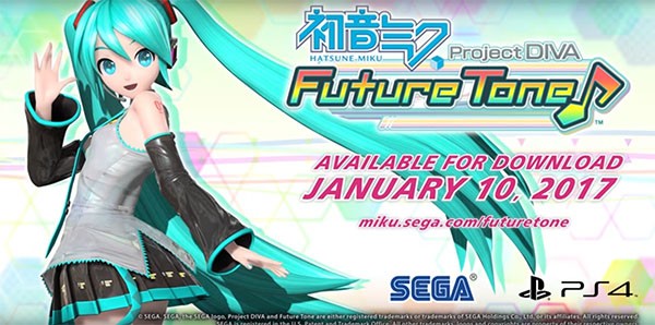 SEGA reveals their upcoming video game, "Hatsune Miku: Project DIVA Future Tone."