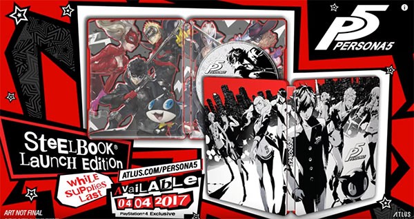 Atlus reveals the final artwork for "Persona 5" SteelBook Launch Edition.