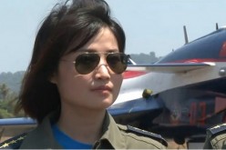 A screenshot from a commemoratory video of China's first female J-10 fighter jet pilot.