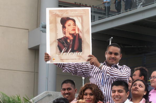 Fans of Selena and Latin music wait at the 'Selena Vive' tribute concert, April 7, 2005, Reliant Stadium, Houston, Texas. Many of the stars of Latin music and television came to pay their respects and honor the memory of the pop star.   