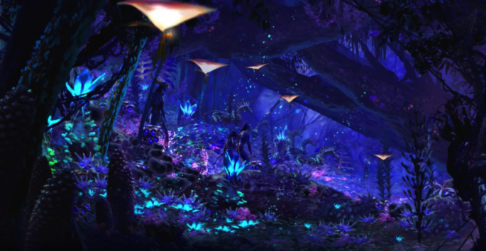 Revealed at D23's Destination D 2016 at Walt Disney World, the artwork showcases the Na’vi River Journey ride that will open as part of the World of Avatar at Disney's Animal Kingdom in Summer 2016.