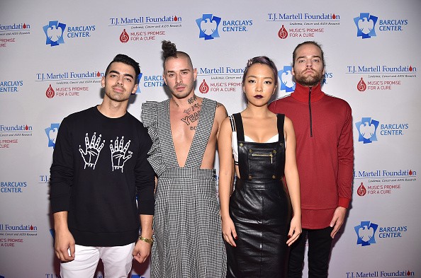 Joe Jonas, Cole Whittle, JinJoo Lee and Jack Lawless of the band DNCE attend T.J. Martell Foundation's.