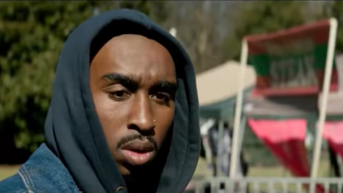 Demetrius Shipp Jr. as Tupac Shakur in "All Eyez on Me," which hits theaters on June 17, 2017.